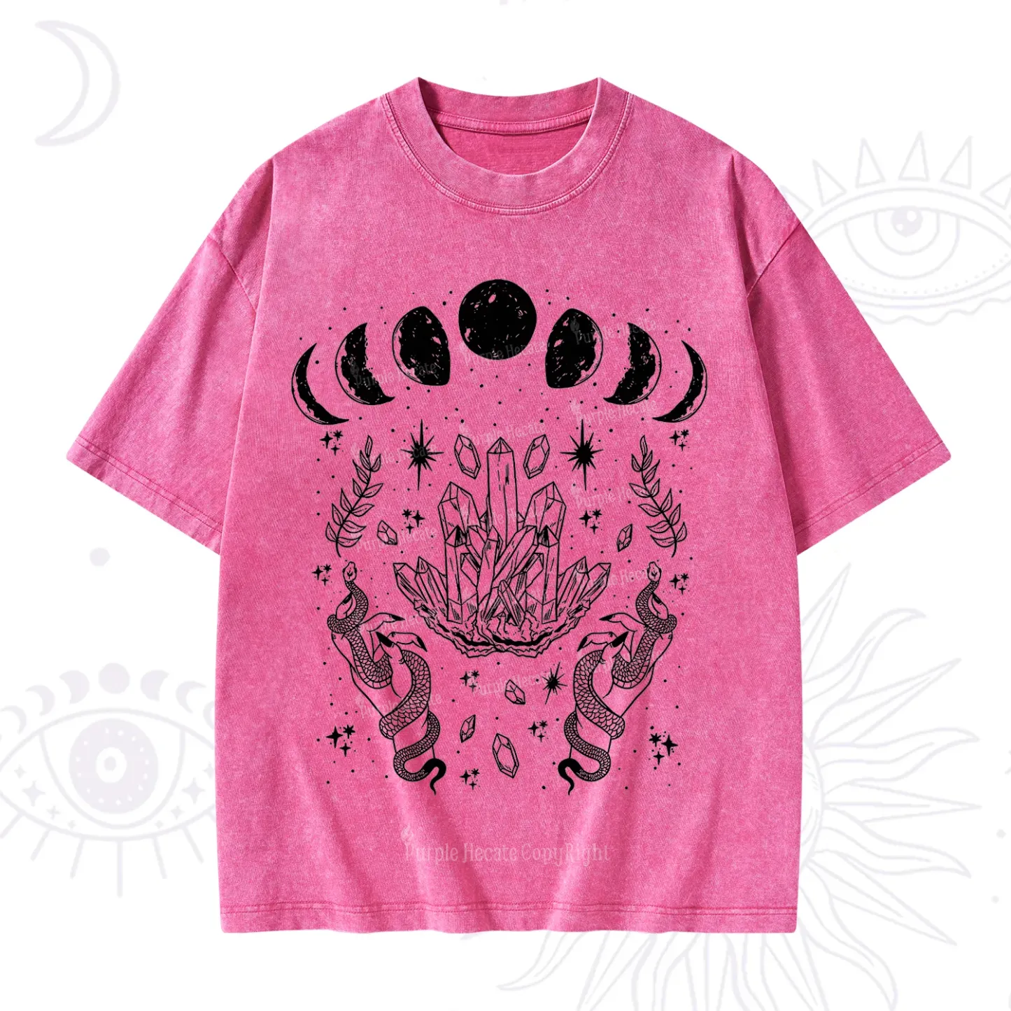 Purplehecate Serpents of the Moon Washed T-Shirt