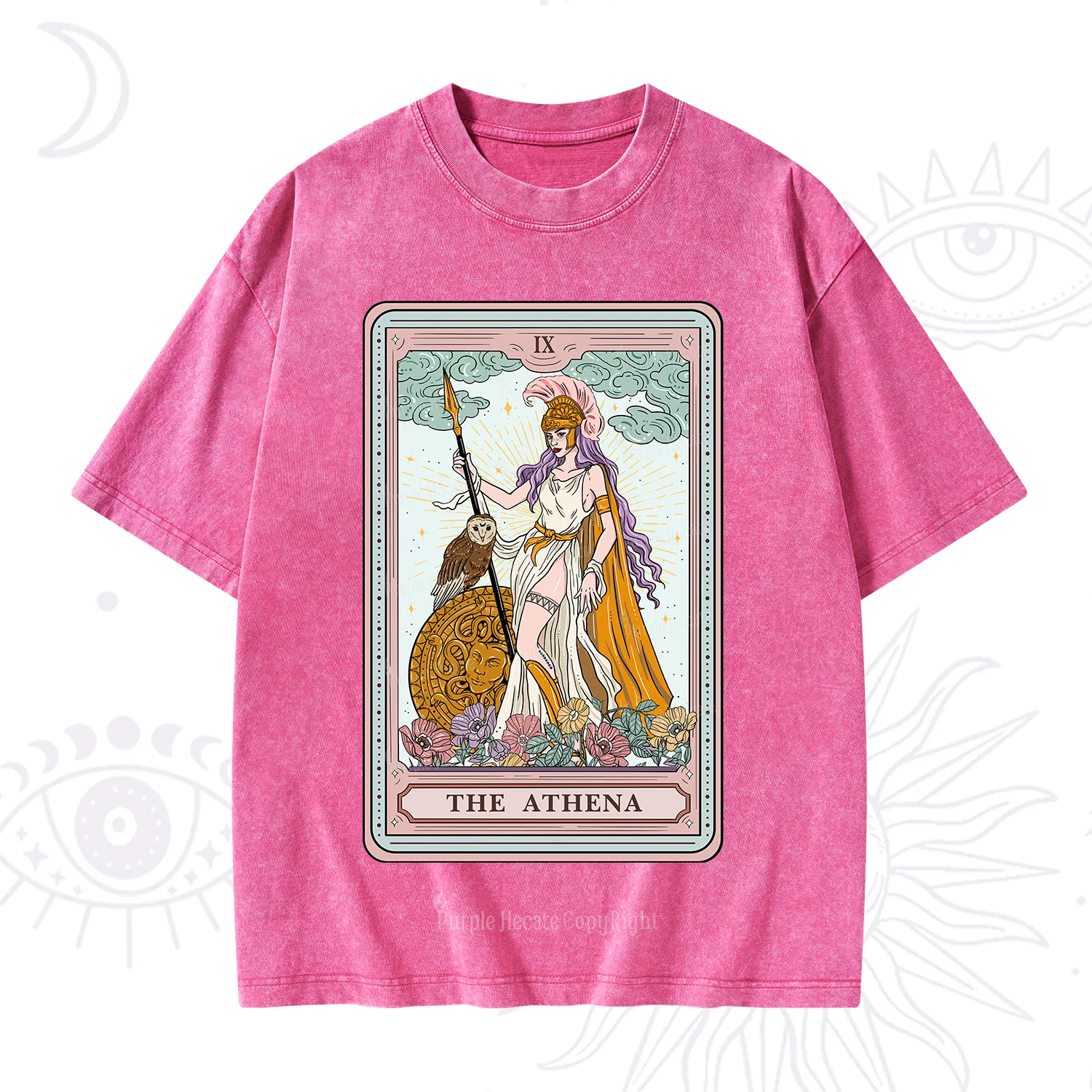 Purplehecate The Athena Tarot Washed T-Shirt