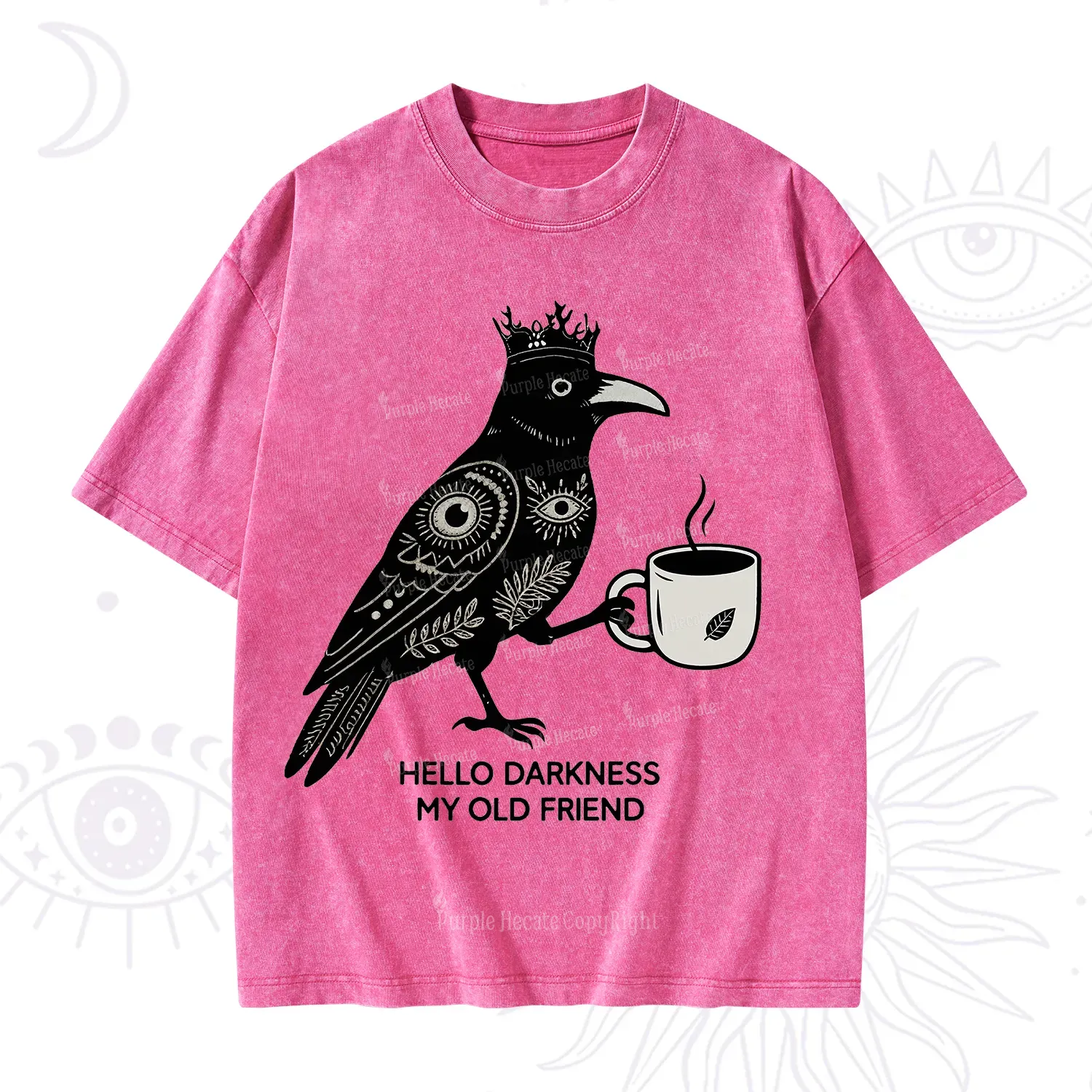 Purplehecate Hello Darkness My Old Friend Washed T-Shirt