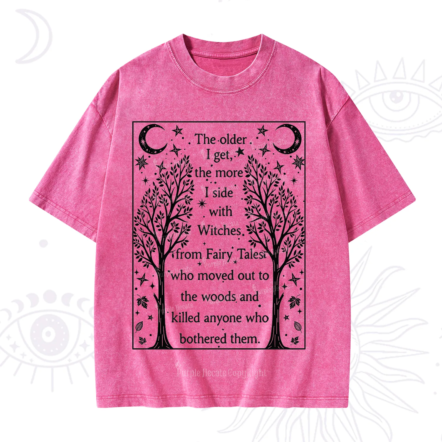 Purplehecate Side With Witches Washed T-Shirt