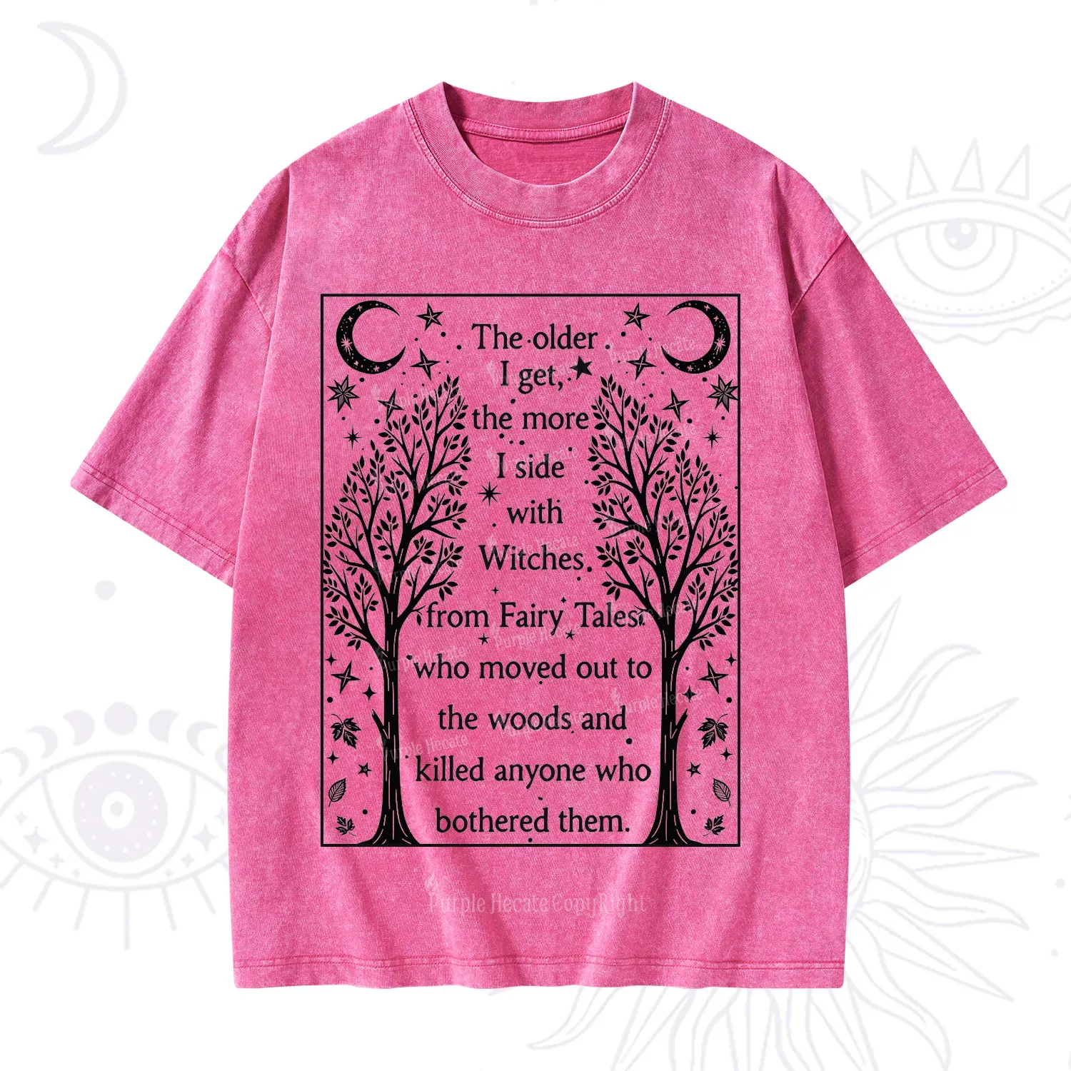 Purplehecate Side With Witches Washed T-Shirt