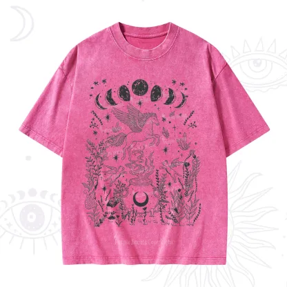 Purplehecate Celestial Pegasus Washed T-Shirt