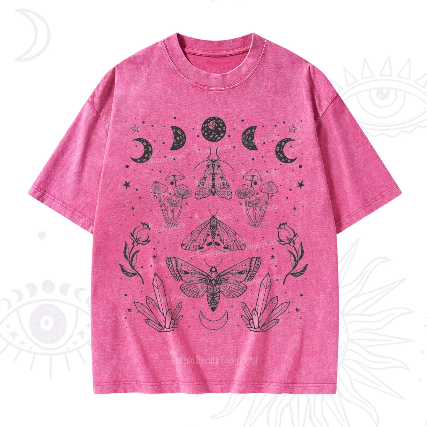 Purplehecate Mystical Moth Washed T-Shirt