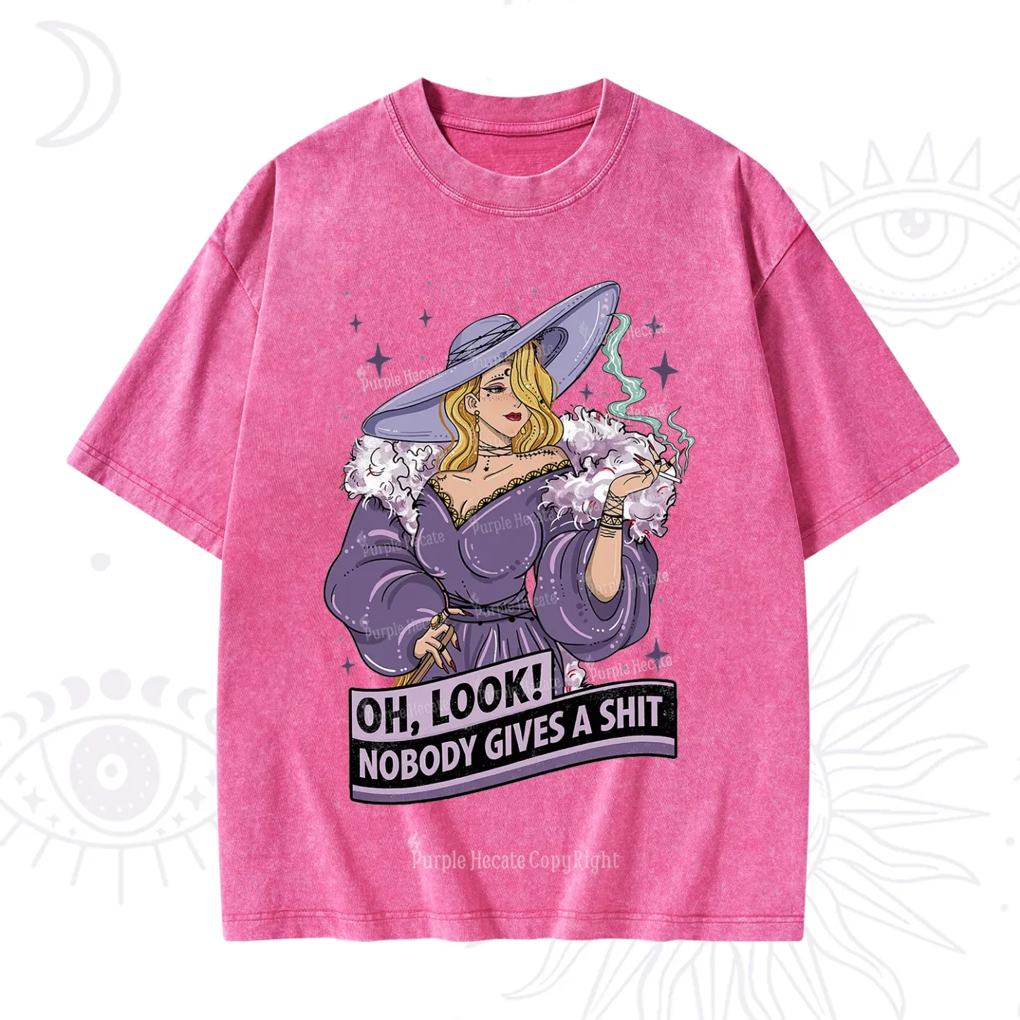 Purplehecate Oh Look Nobody Gives A Shit Washed T-Shirt