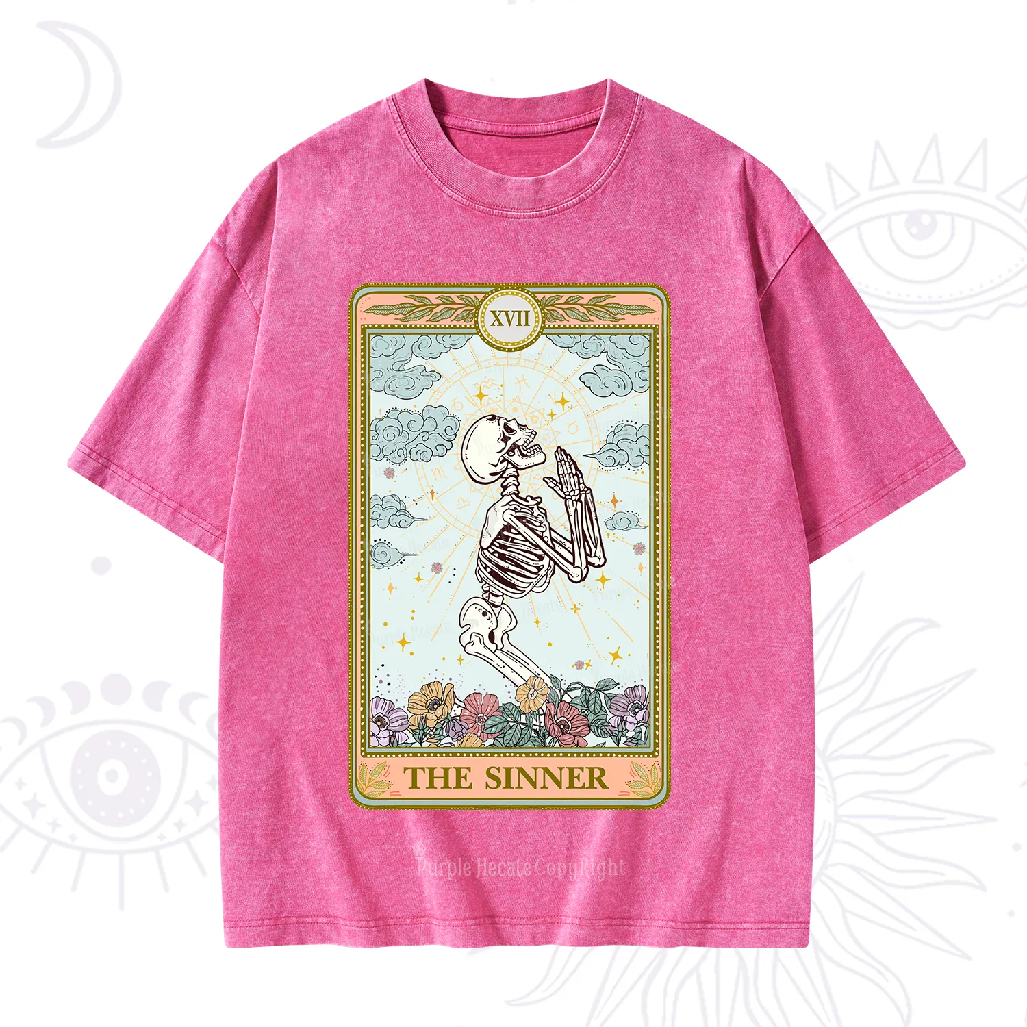 Purplehecate The Sinner Tarot Card Washed T-Shirt