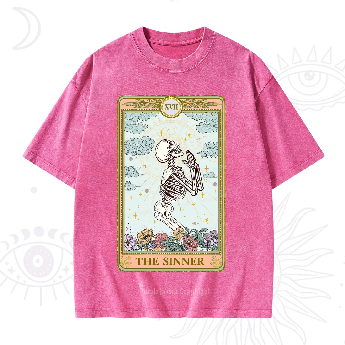 Purplehecate The Sinner Tarot Card Washed T-Shirt