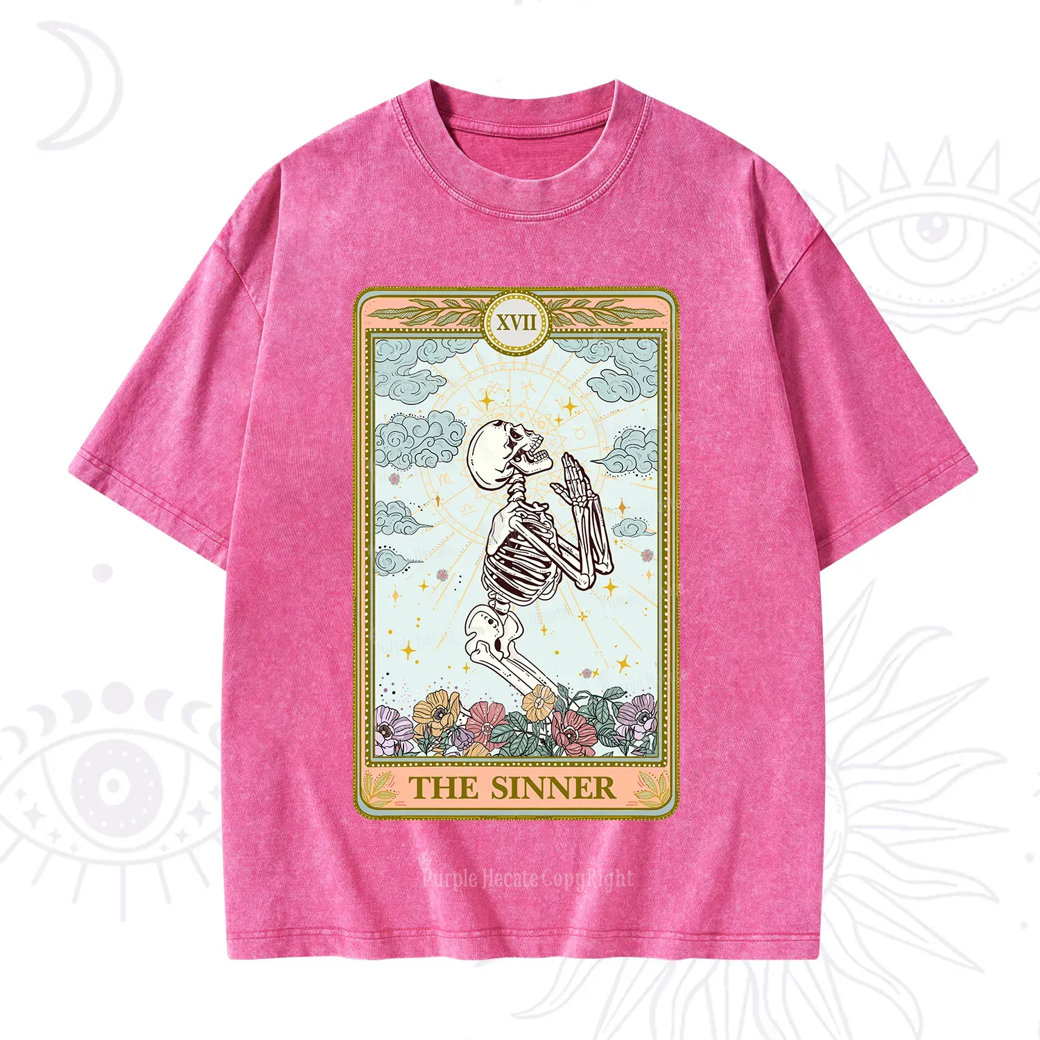 Purplehecate The Sinner Tarot Card Washed T-Shirt