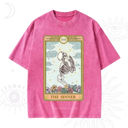 Purplehecate The Sinner Tarot Card Washed T-Shirt