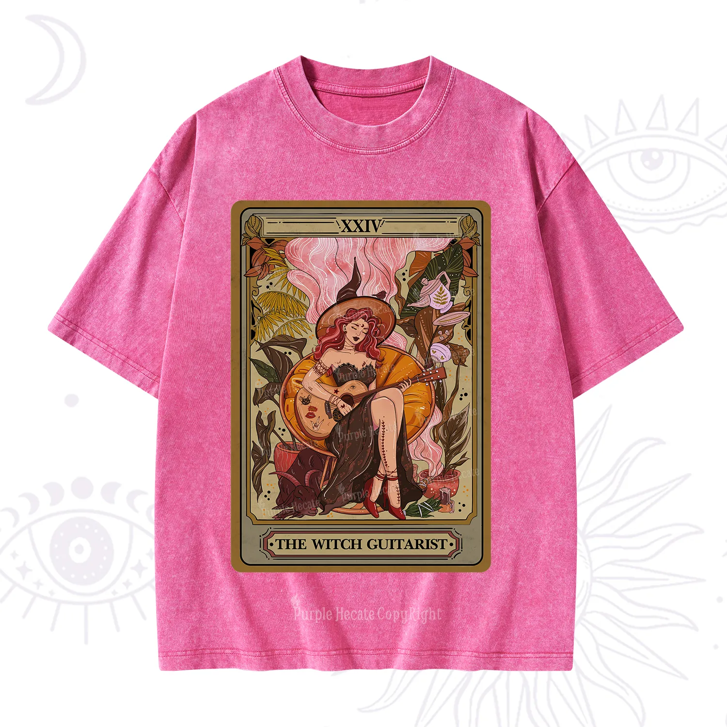 Purplehecate The Witch Guitarist Tarot Washed T-Shirt