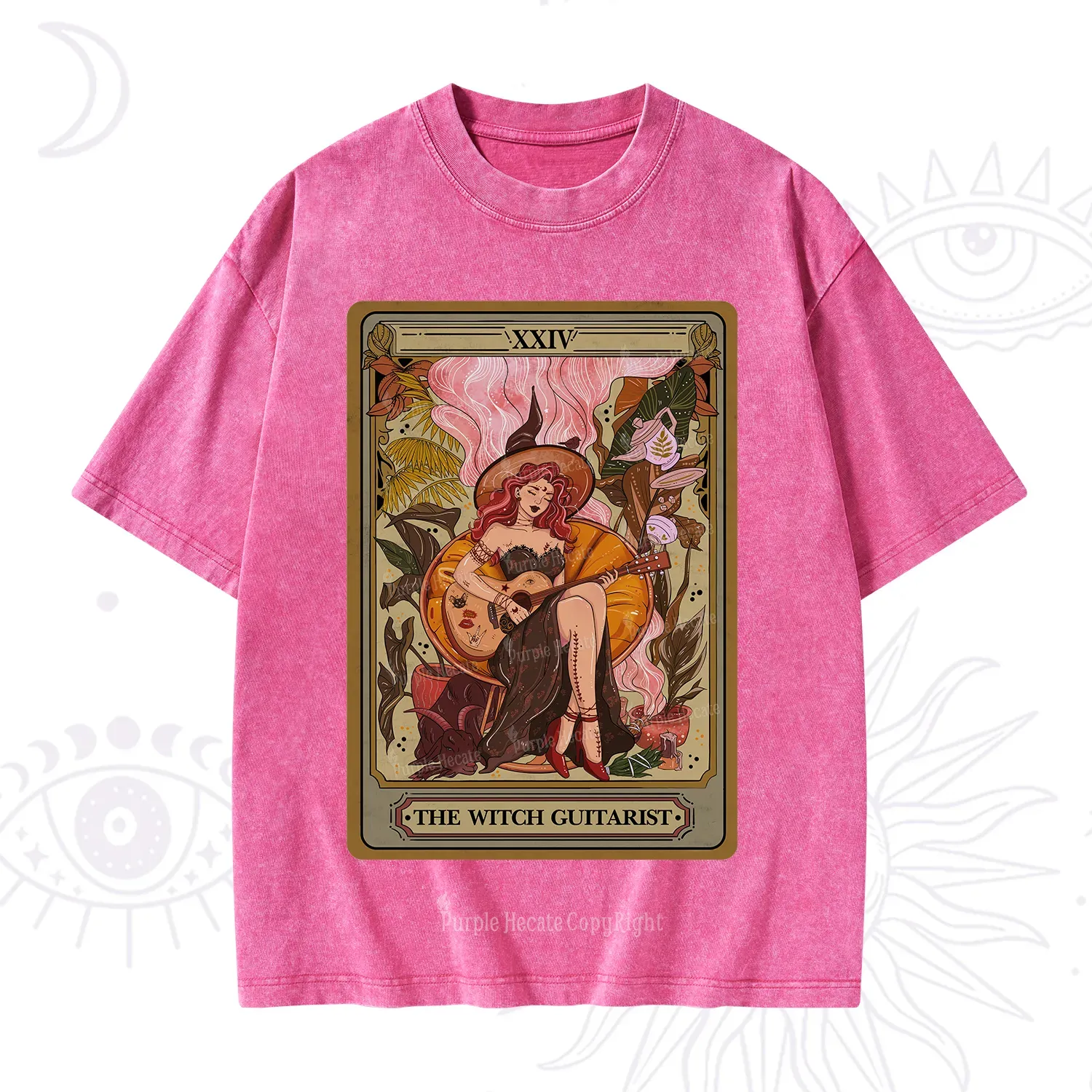Purplehecate The Witch Guitarist Tarot Washed T-Shirt