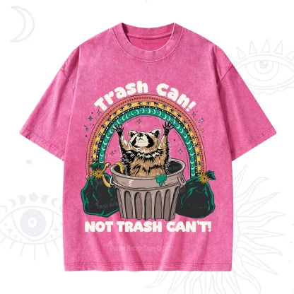 Purplehecate Trash Can Not Trash Can't Raccoon Washed T-Shirt
