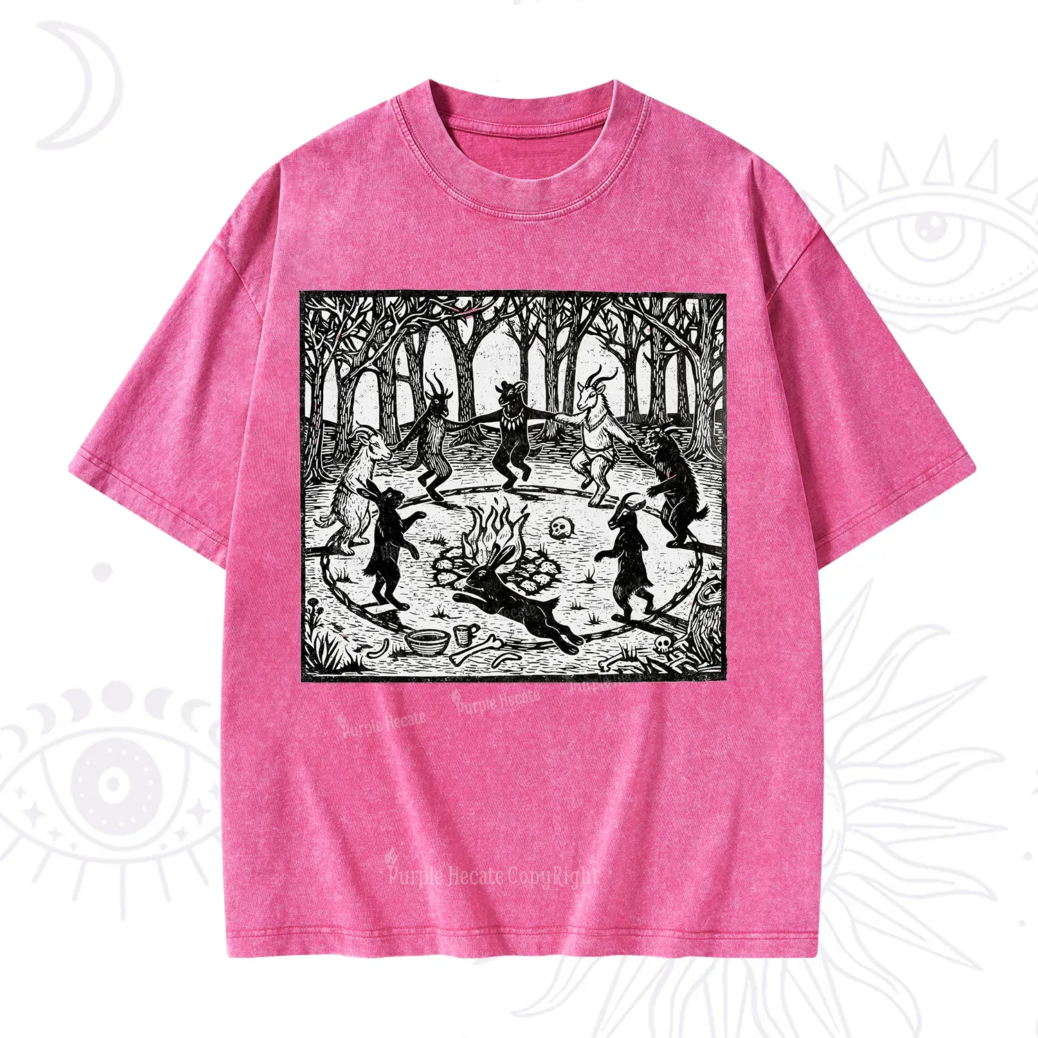 Purplehecate Woodland Rites of the Black Goat Washed T-Shirt