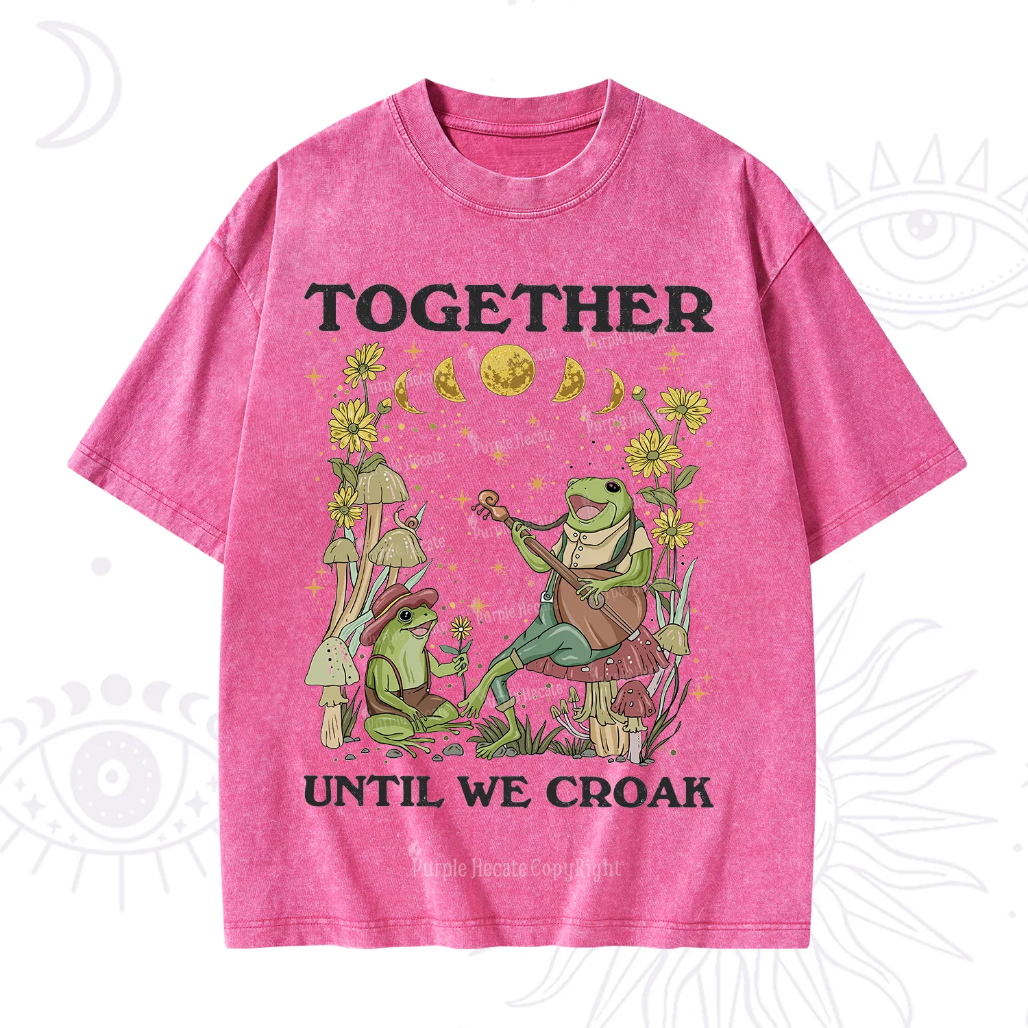 Purplehecate Together Until We Croak Frog Washed T-Shirt