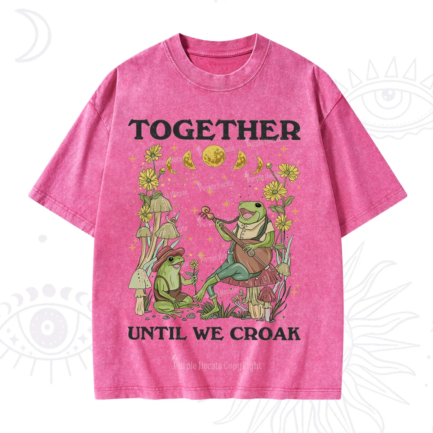 Purplehecate Together Until We Croak Frog Washed T-Shirt