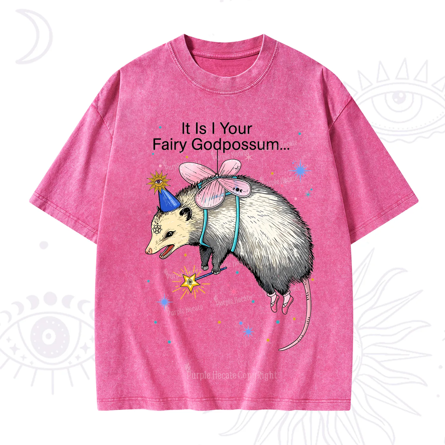 Purplehecate It Is I Your Fairy Godpossum Washed T-Shirt