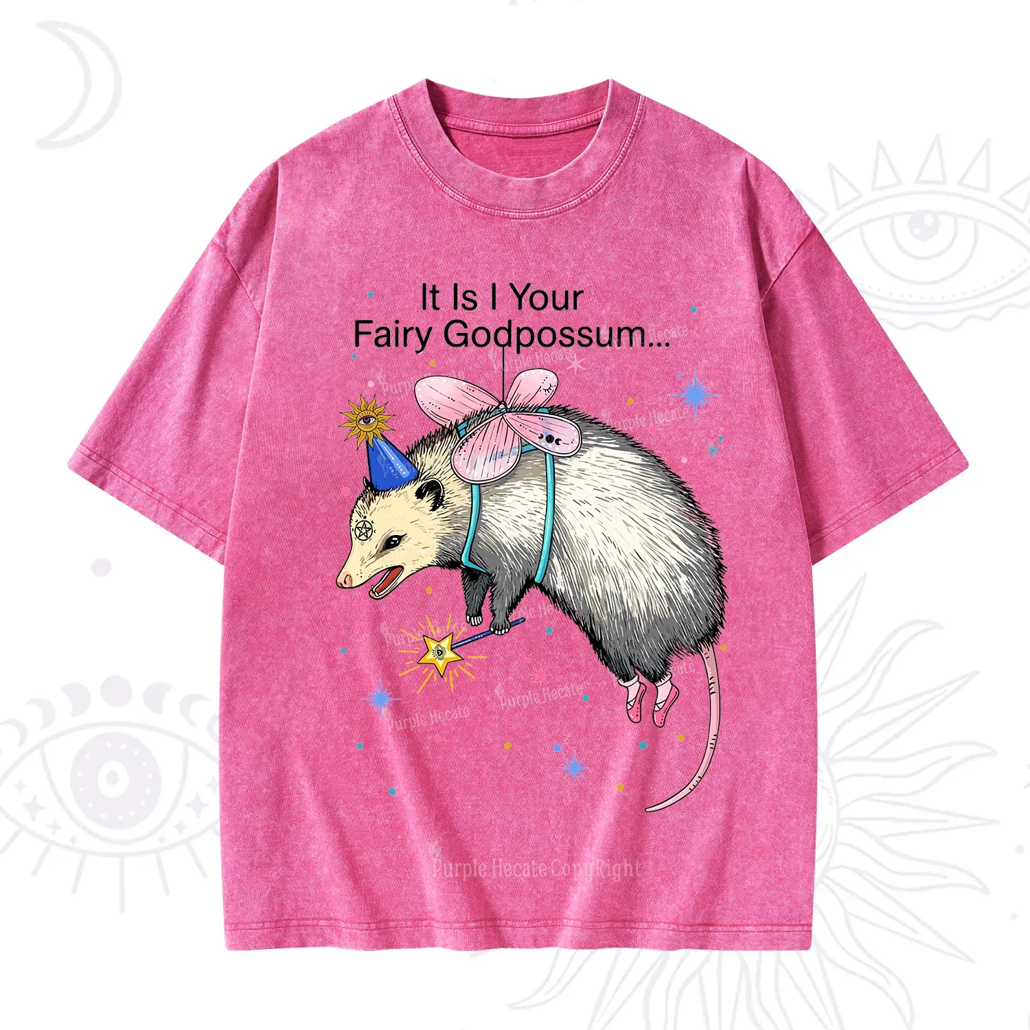 Purplehecate It Is I Your Fairy Godpossum Washed T-Shirt