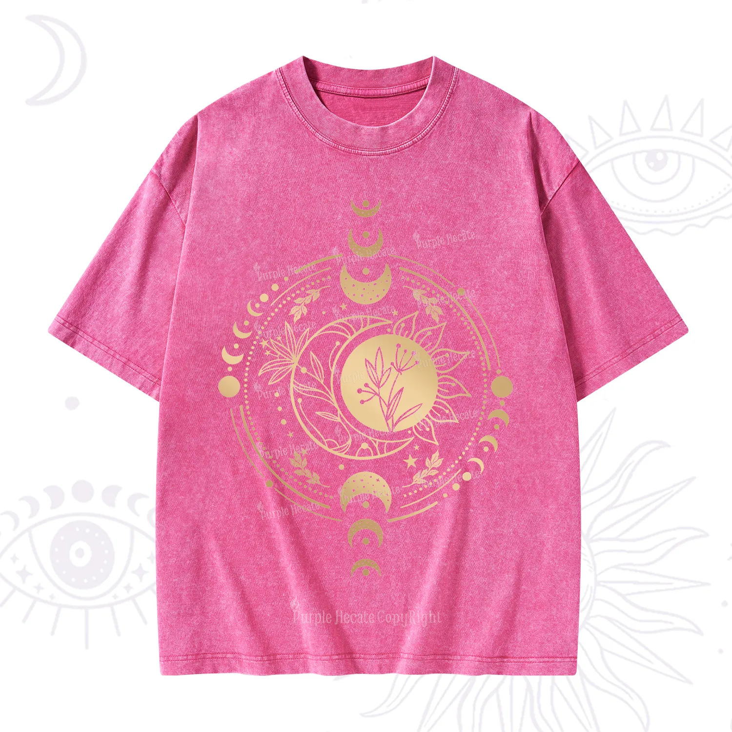 Purplehecate Mystic Moon And Sun Washed T-Shirt