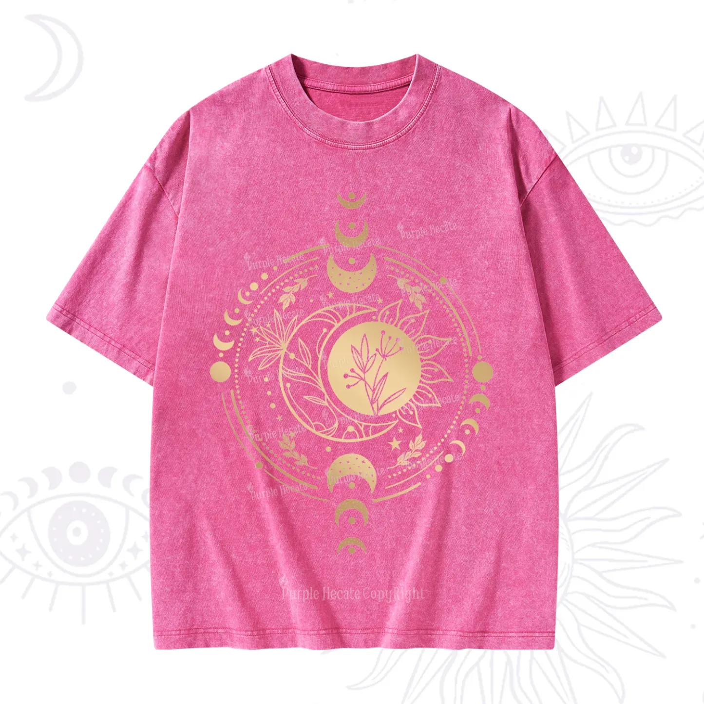 Purplehecate Mystic Moon And Sun Washed T-Shirt