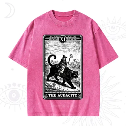 Purplehecate The Audacity Wizard Cat Tarot Washed T-Shirt