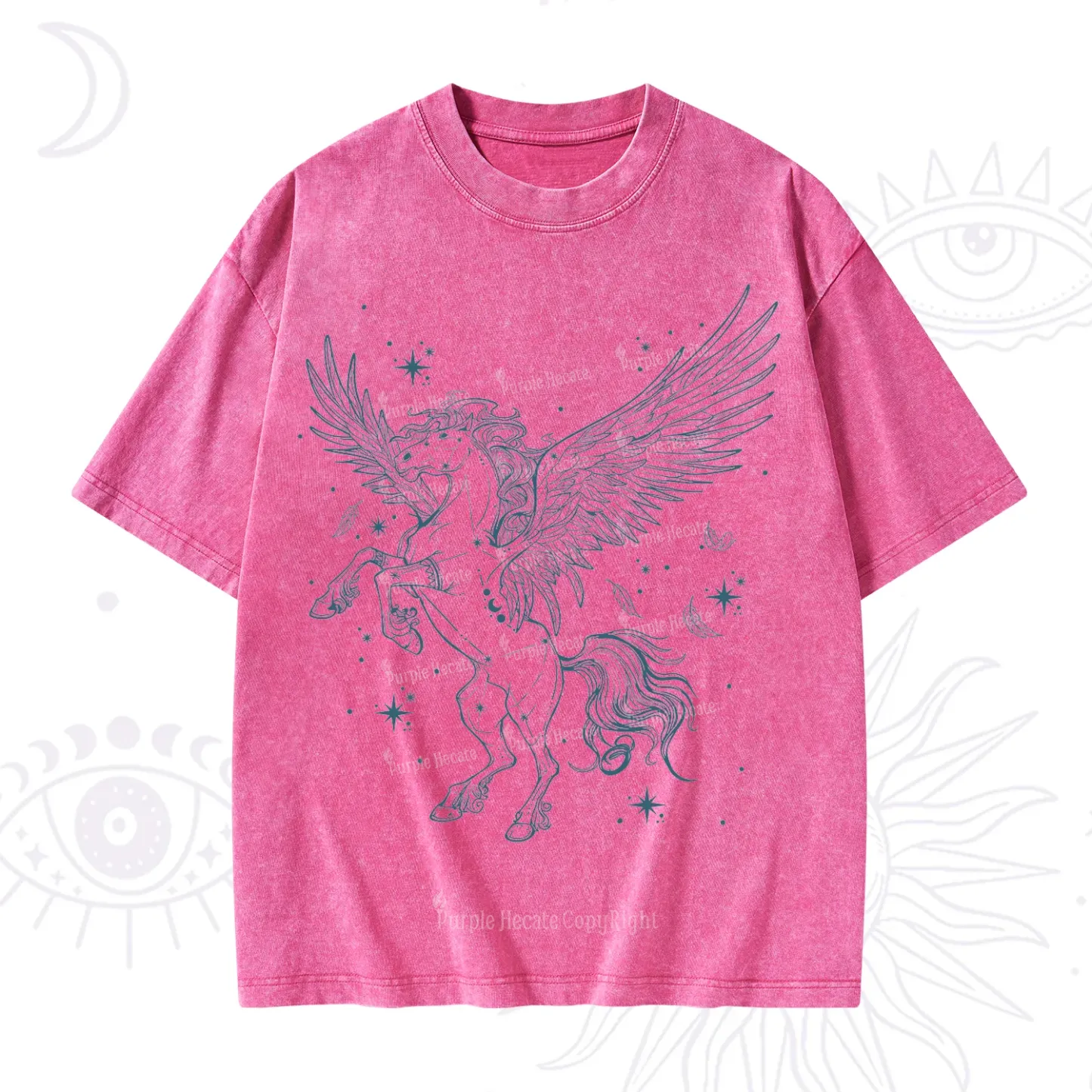 Purplehecate Celestial Pegasus Washed T-Shirt