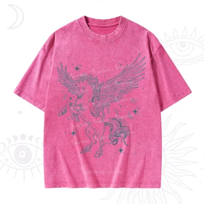 Purplehecate Celestial Pegasus Washed T-Shirt