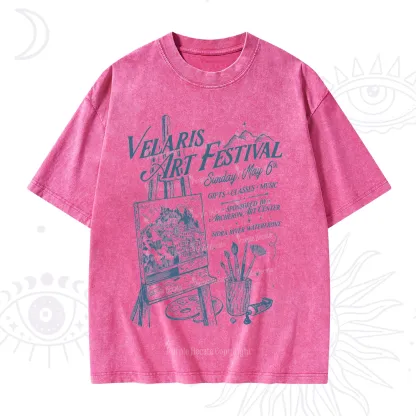 Purplehecate Starlight Court Art Show Washed T-Shirt