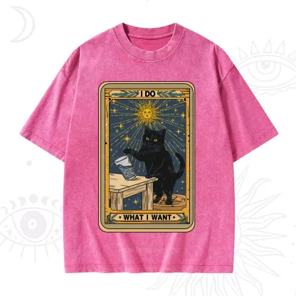 Purplehecate I Do What I Want Cats Washed T-Shirt