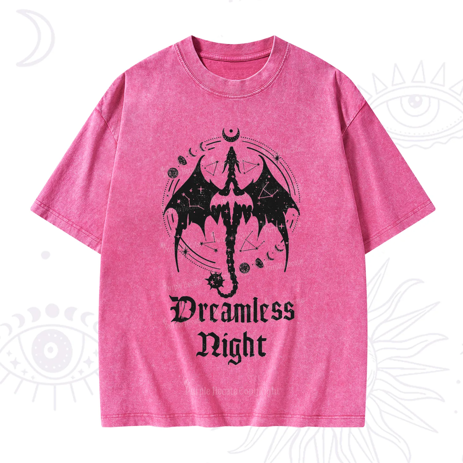 Purplehecate Dreamless Night Dragon Washed T-Shirt