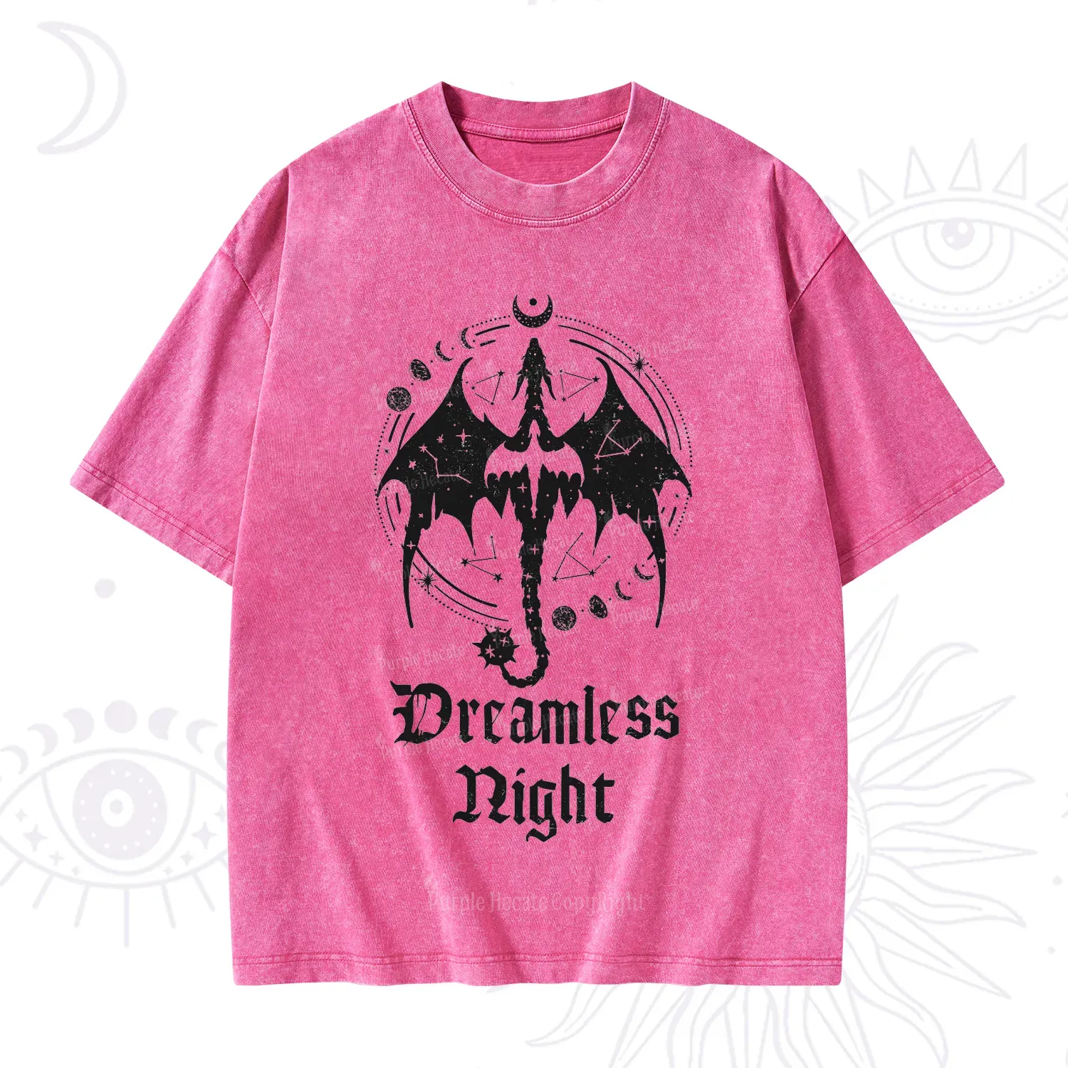 Purplehecate Dreamless Night Dragon Washed T-Shirt