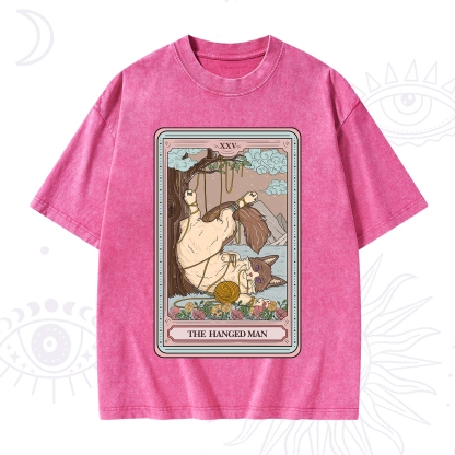 Purplehecate The Hanged Man Tarot Cat Washed T-Shirt