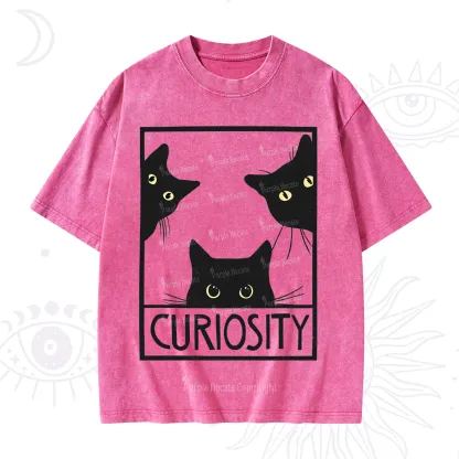 Purplehecate Curiosity Cat Washed T-Shirt