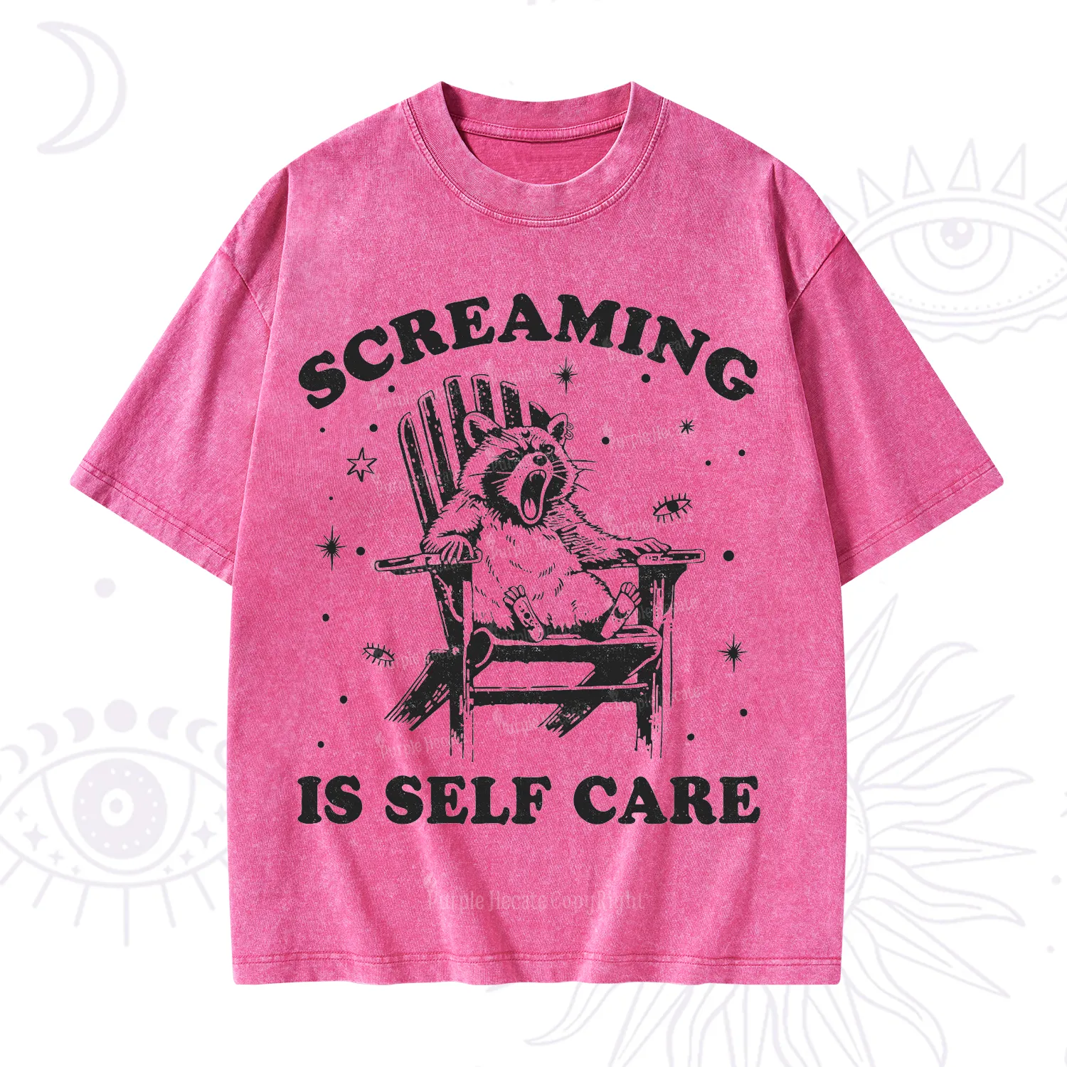 Purplehecate Screaming is Self Care Washed T-Shirt