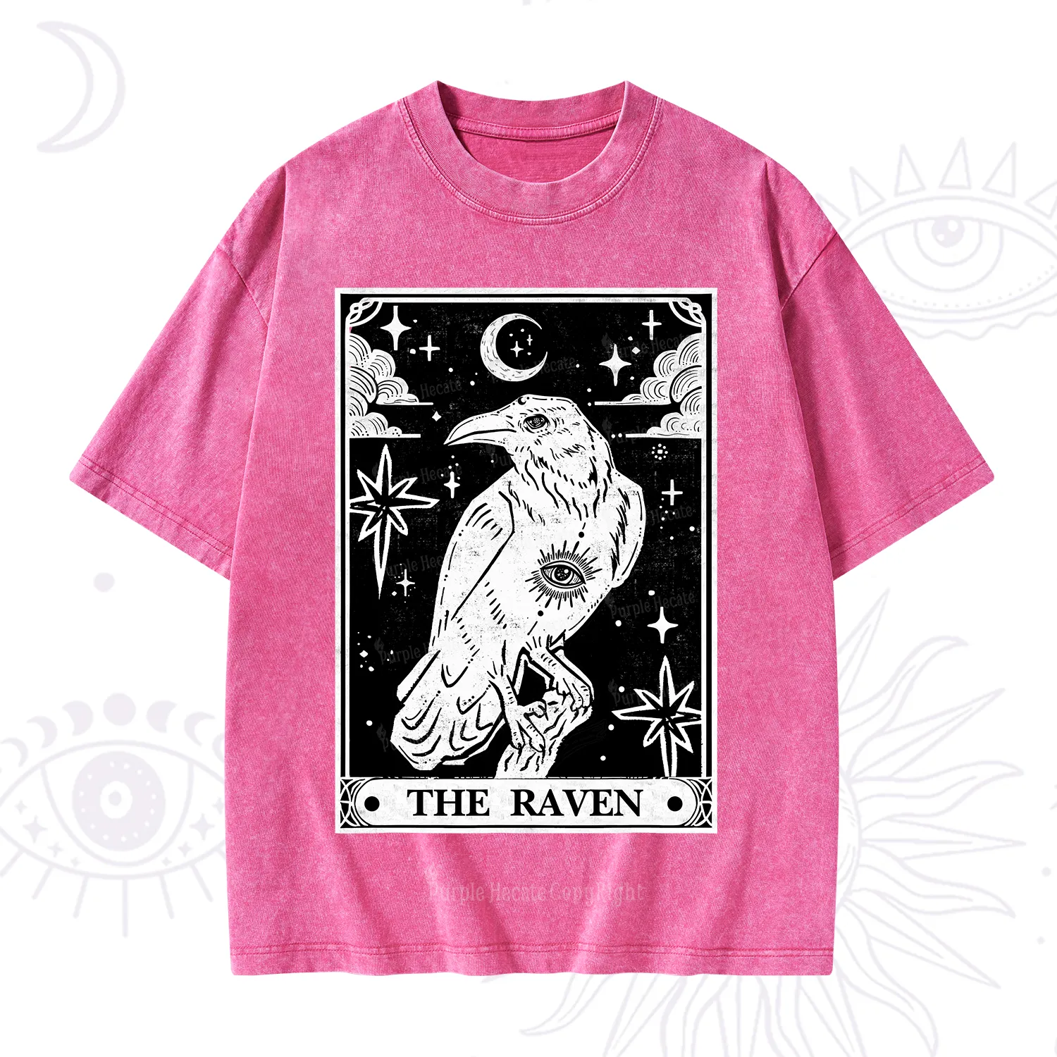 Purplehecate The Raven Tarot Washed T-Shirt