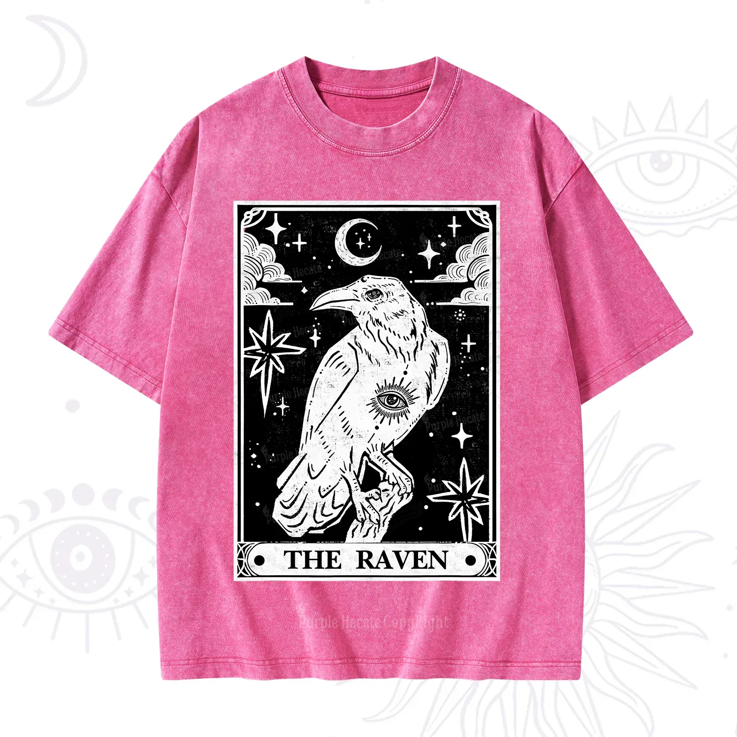 Purplehecate The Raven Tarot Washed T-Shirt