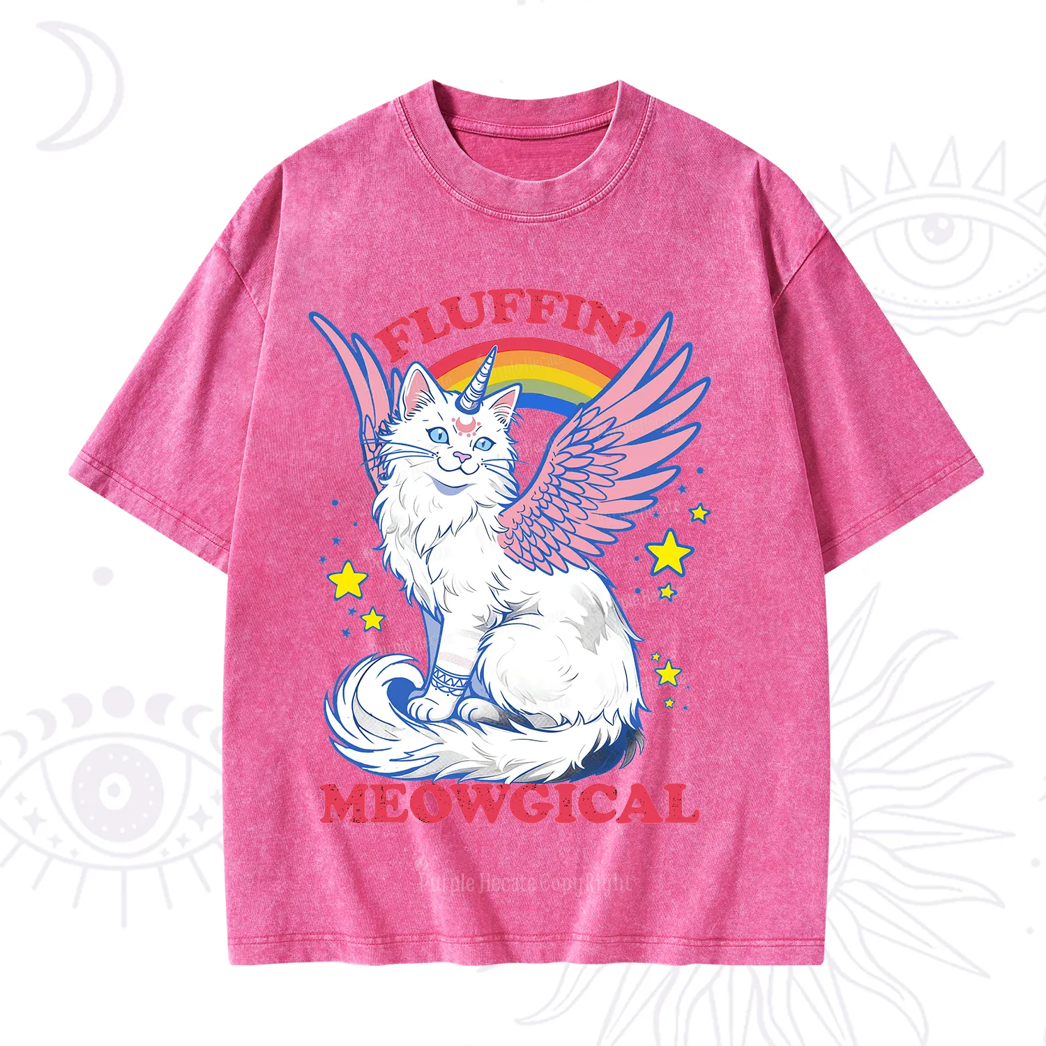 Purplehecate Fluffin Meowgical Washed T-Shirt