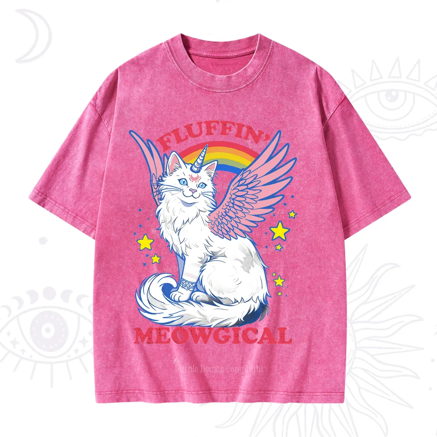 Purplehecate Fluffin Meowgical Washed T-Shirt