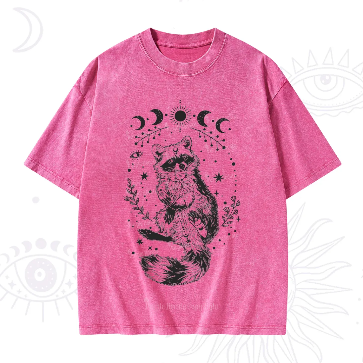 Purplehecate Lunar Magic Raccoon Washed T-Shirt