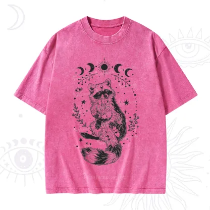 Purplehecate Lunar Magic Raccoon Washed T-Shirt