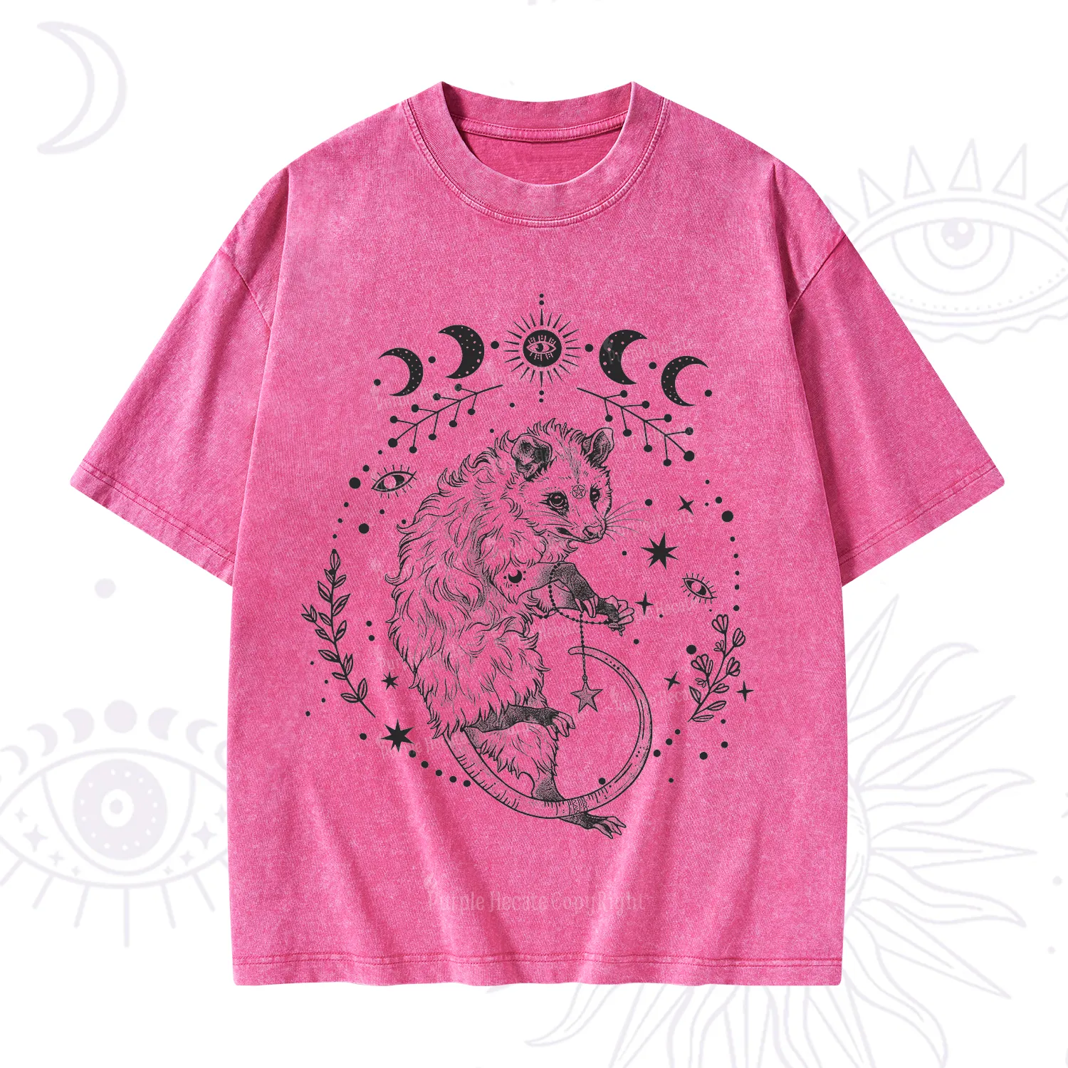 Purplehecate Lunar Magic Opossum Washed T-Shirt