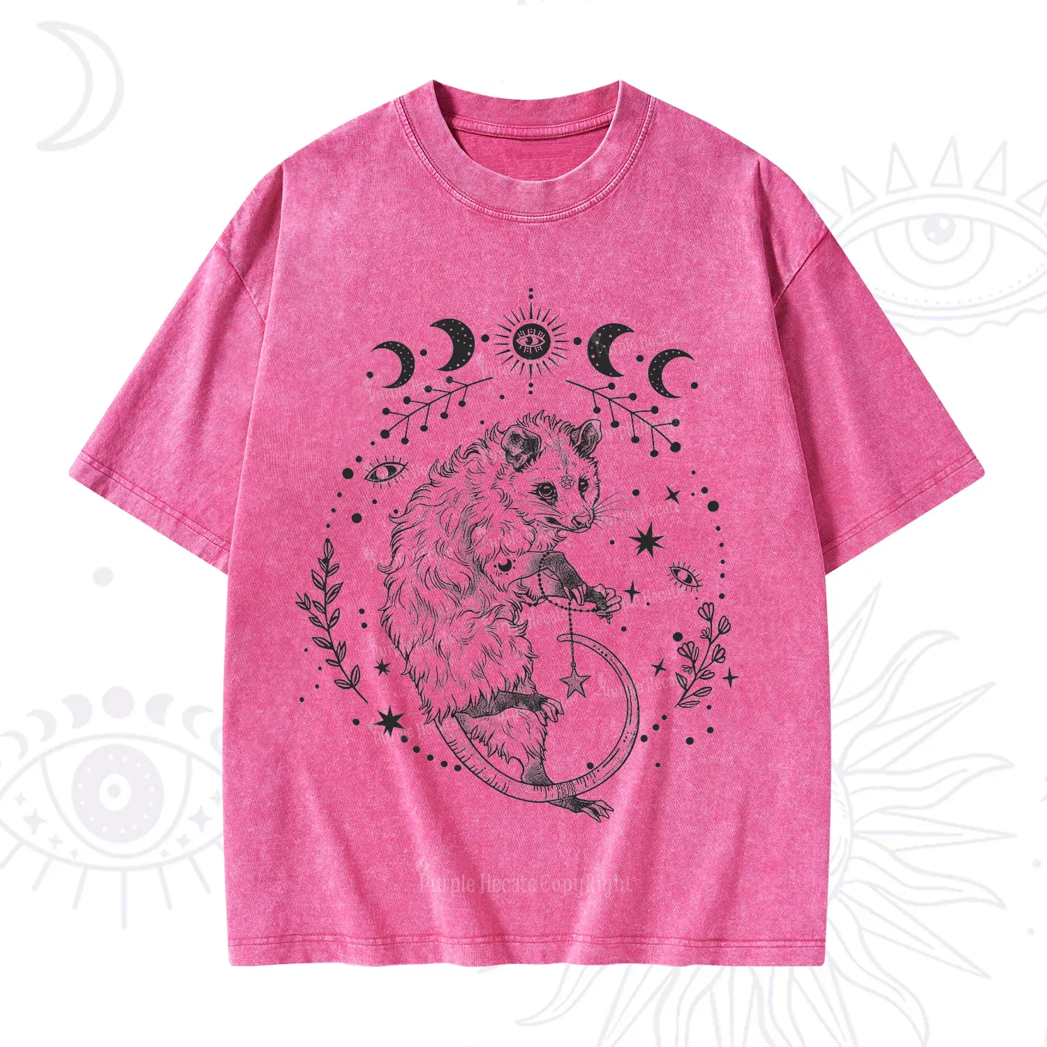 Purplehecate Lunar Magic Opossum Washed T-Shirt