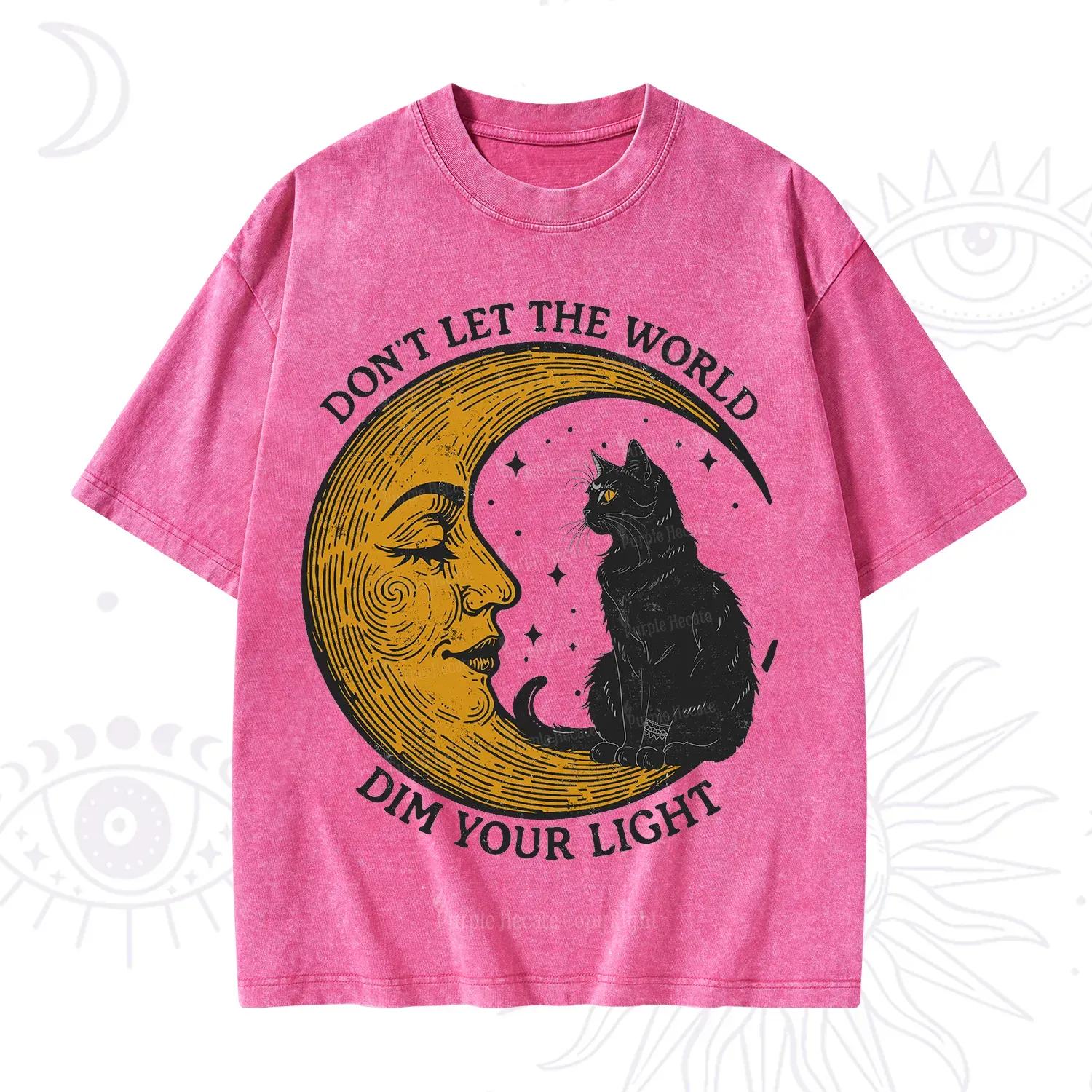 Purplehecate Don't Let The World Dim Your Light Washed T-Shirt