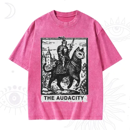 Purplehecate The Audacity Knight Cat Washed T-Shirt
