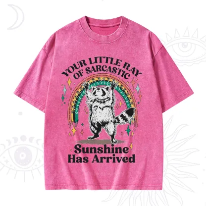 PurplehecateYour Little Ray of Sarcastic Sunshine Has Arrived Washed T-Shirt
