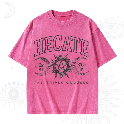 Purplehecate The Triple Goddess Hecate Washed T-Shirt