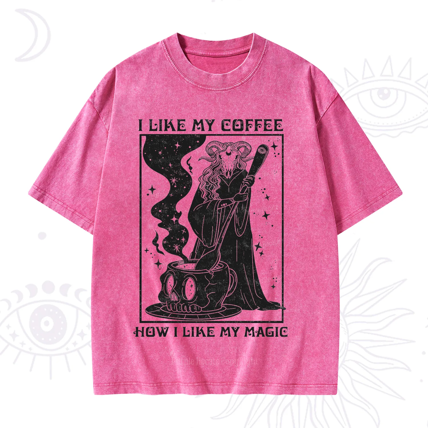 Purplehecate I Like My Coffee How I Like My Magic Washed T-Shirt