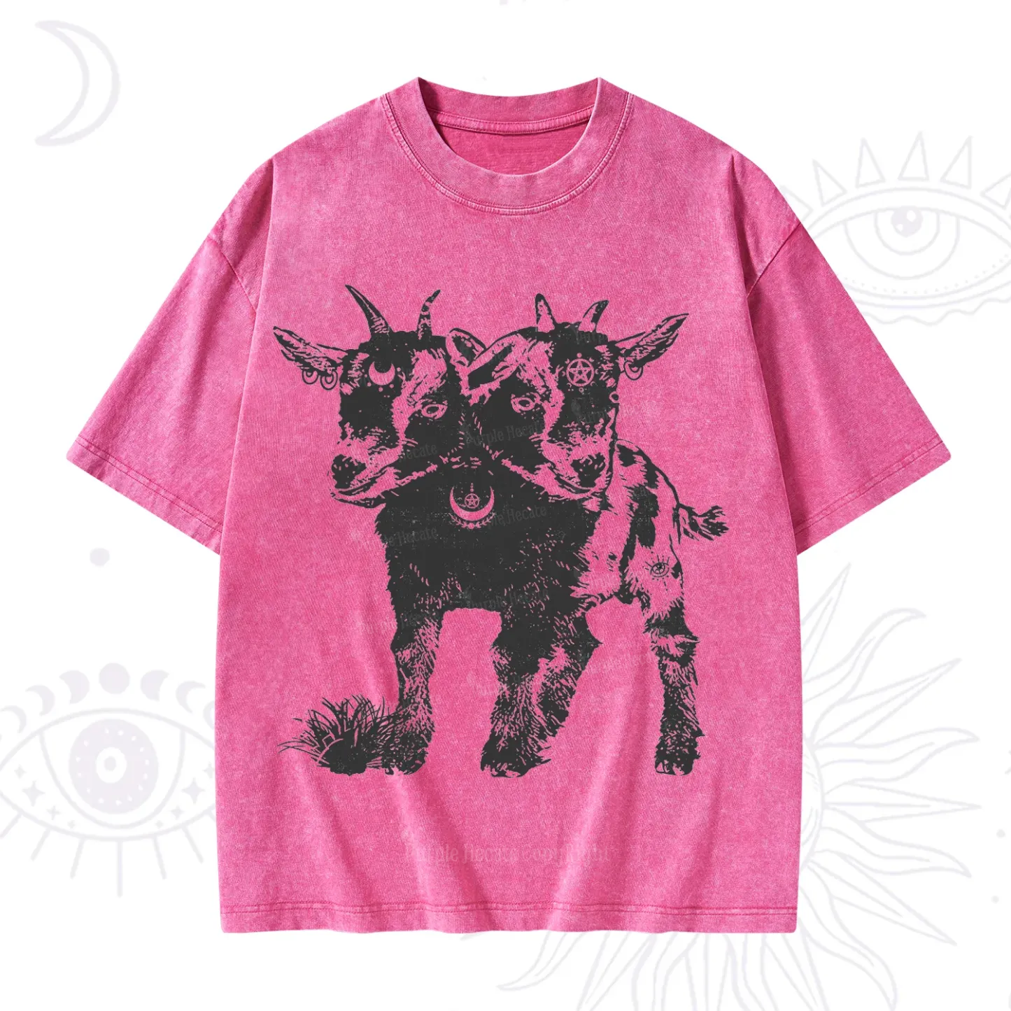 Purplehecate Two Headed Goat Washed T-Shirt