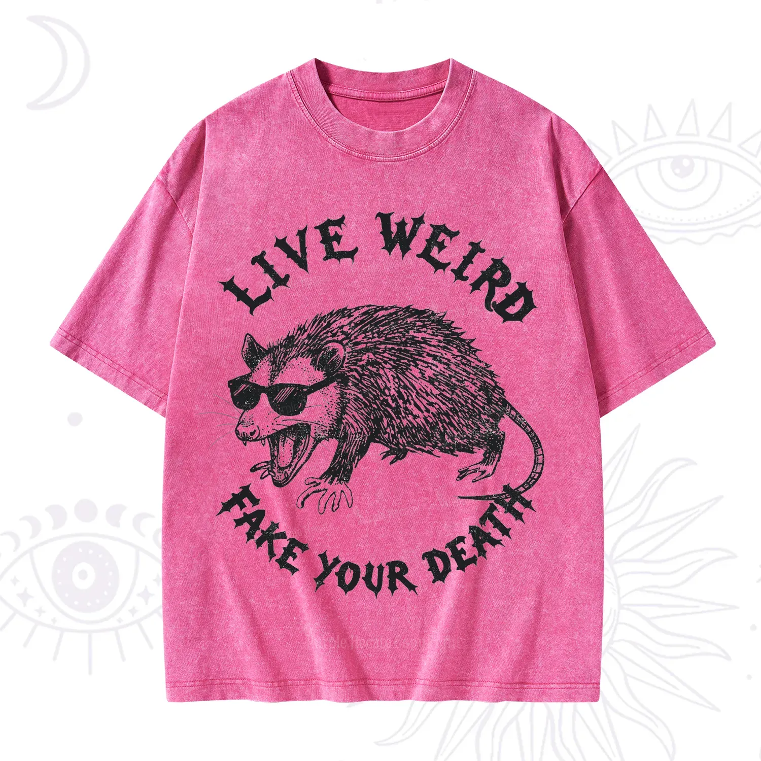 Purplehecate Live Weird Fake Your Death Silly Opossum Washed T-Shirt