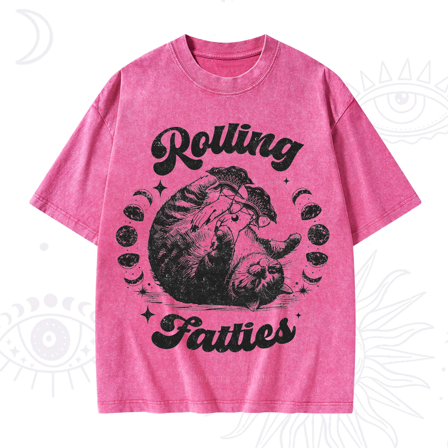 Purplehecate Funny Rolling Fatties Washed T-Shirt