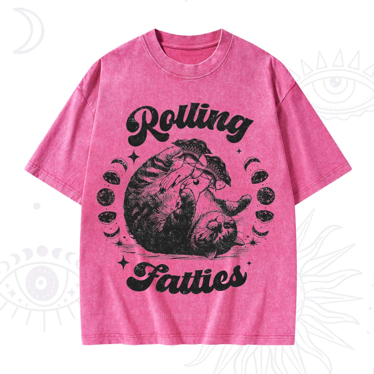 Purplehecate Funny Rolling Fatties Washed T-Shirt