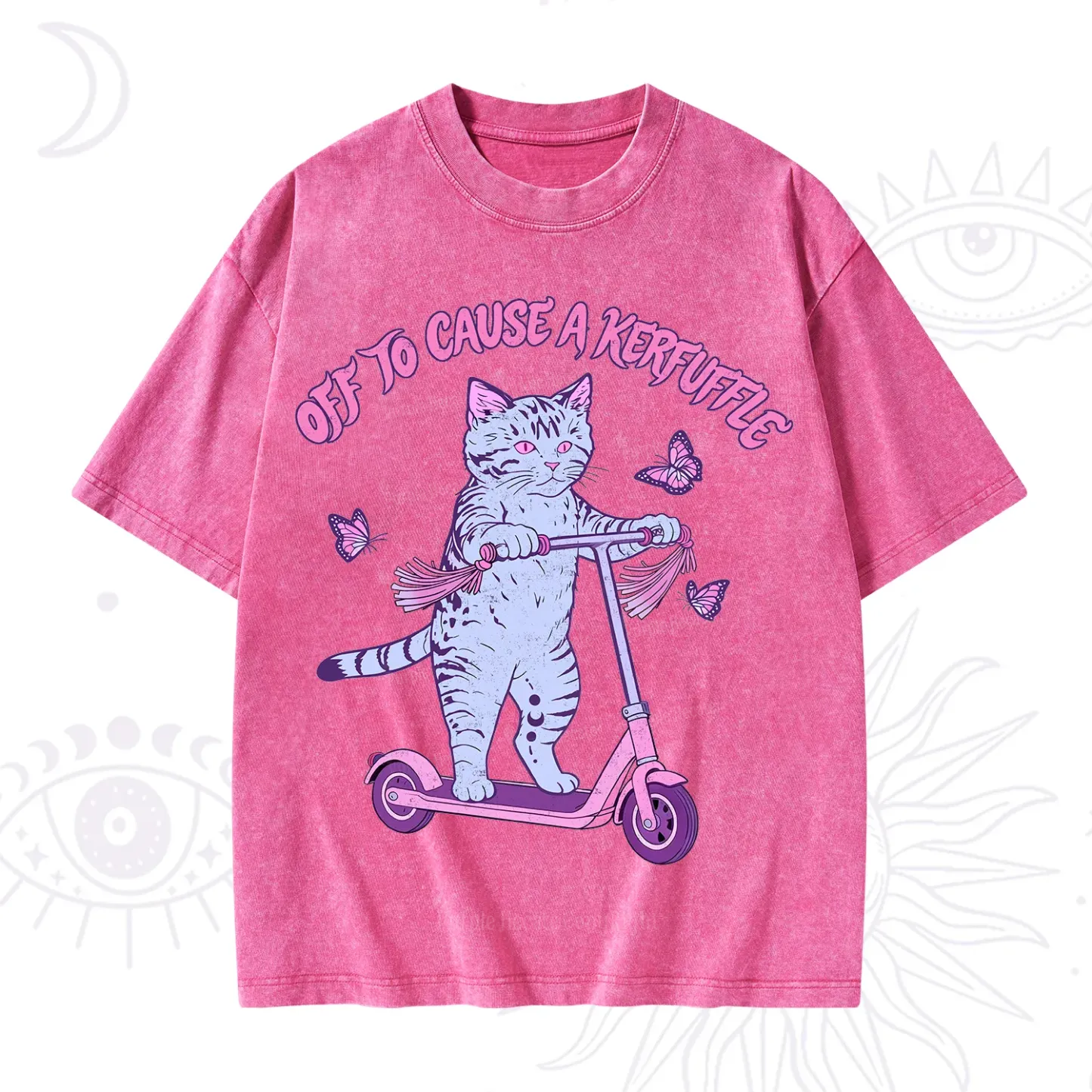 Purplehecate Off To Cause A Kerfuffle Cat Washed T-Shirt